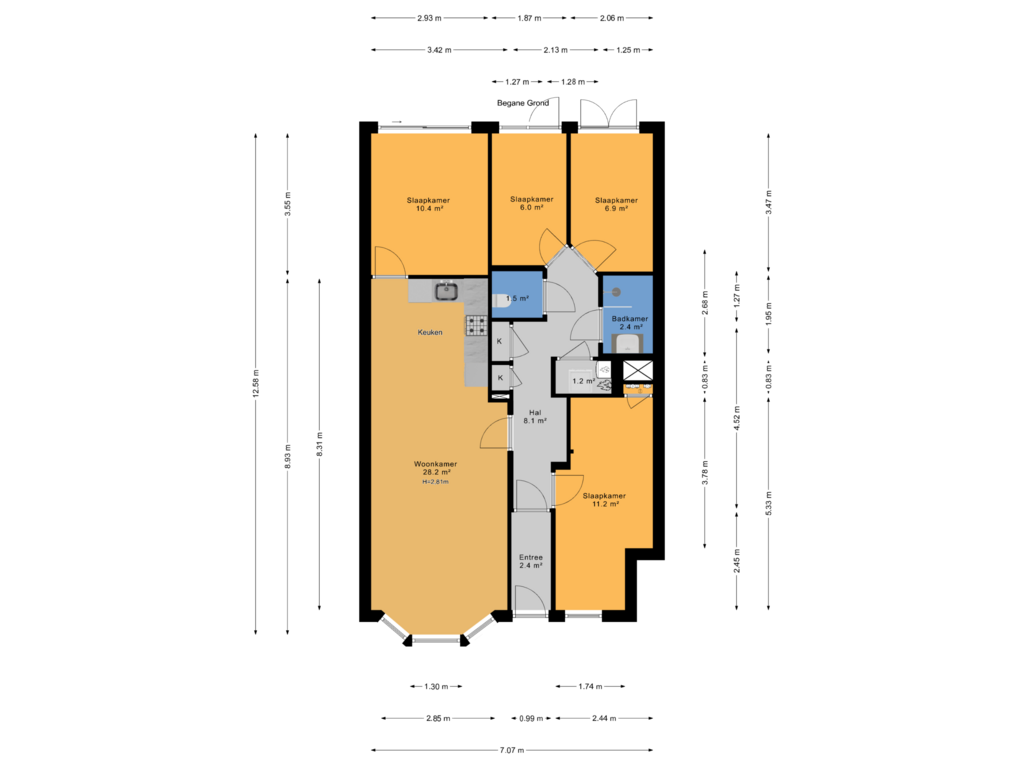 View floorplan of Begane Grond of Melis Stokelaan 39