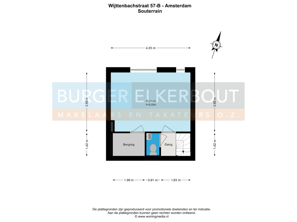 View floorplan of Souterrain of Wijttenbachstraat 57-B