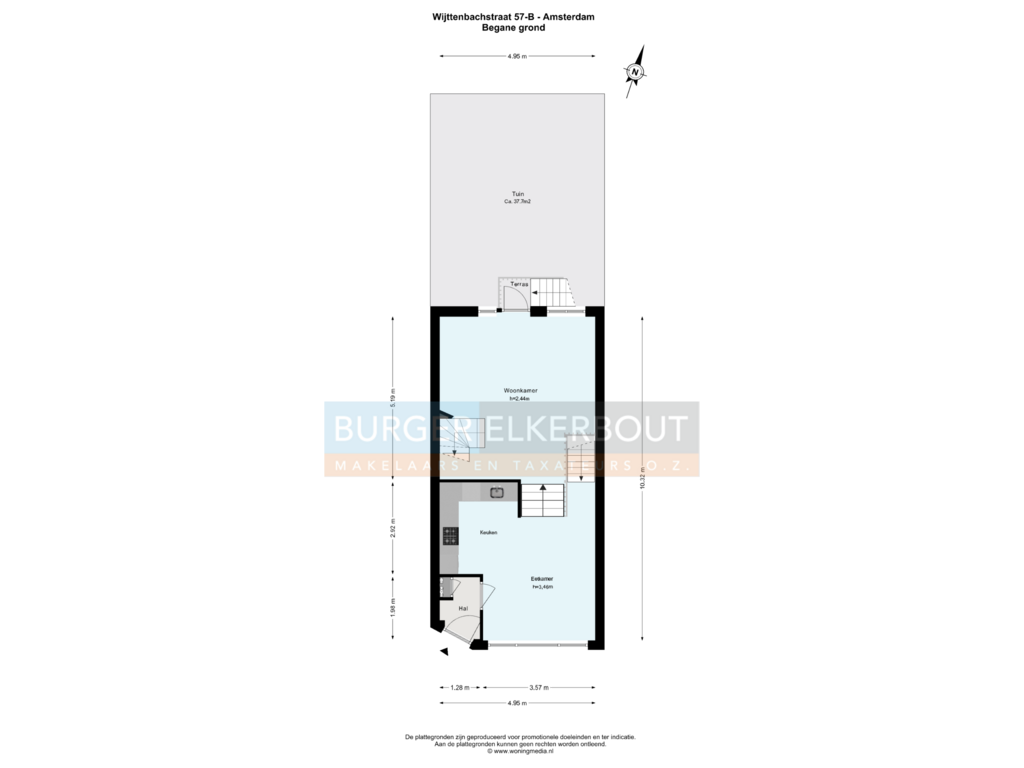 Bekijk plattegrond van Begane grond van Wijttenbachstraat 57-B