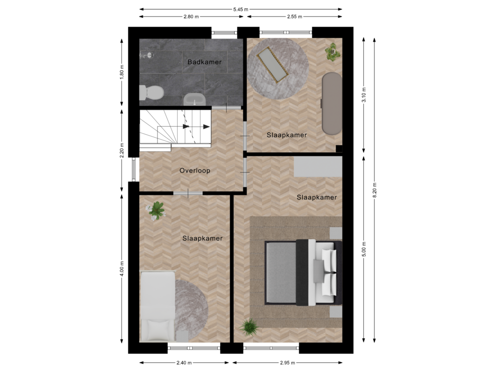 Bekijk plattegrond van Eerste Verdieping van Haarstraat 165