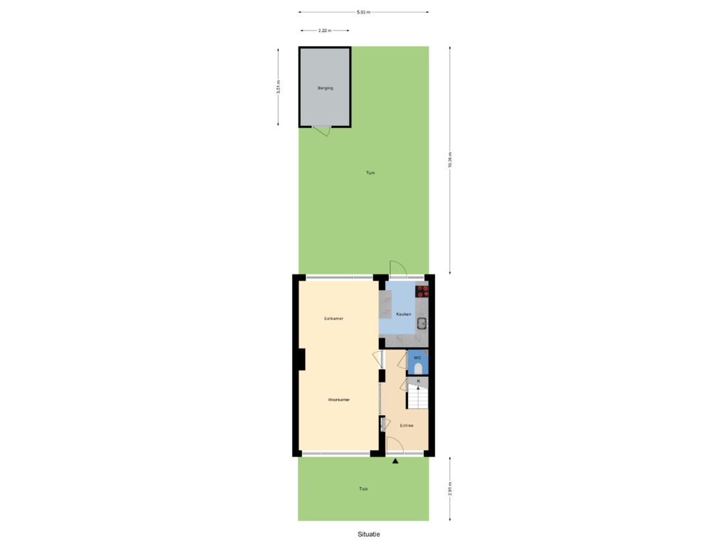 Bekijk plattegrond van Situatie van Troelstrastraat 51