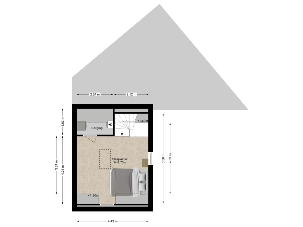 View floorplan of Tweede verdieping of Herenlaan 138