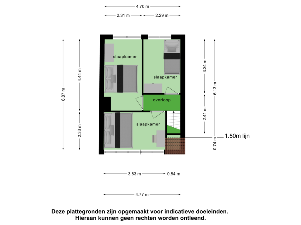 Bekijk plattegrond van 1e verdieping van Bongertsweg 13