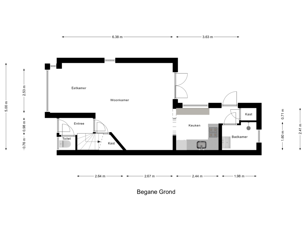 Bekijk plattegrond van Begane Grond van Slijperij 5