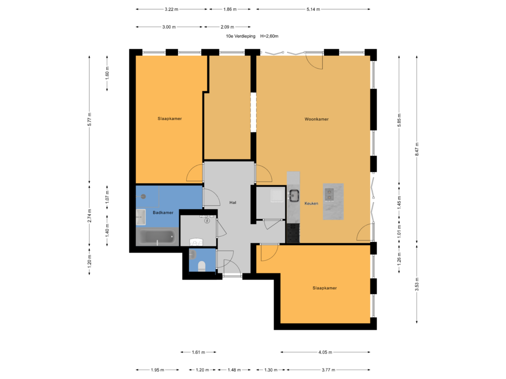 Bekijk plattegrond van 10e Verdieping van Merellaan 1351