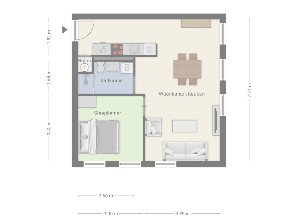 Bekijk plattegrond van Type Manhattan van Volmerlaan 4-F018