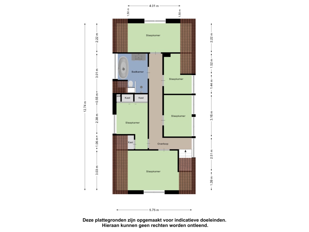 Bekijk plattegrond van Eerste Verdieping van Descartesstraat 9