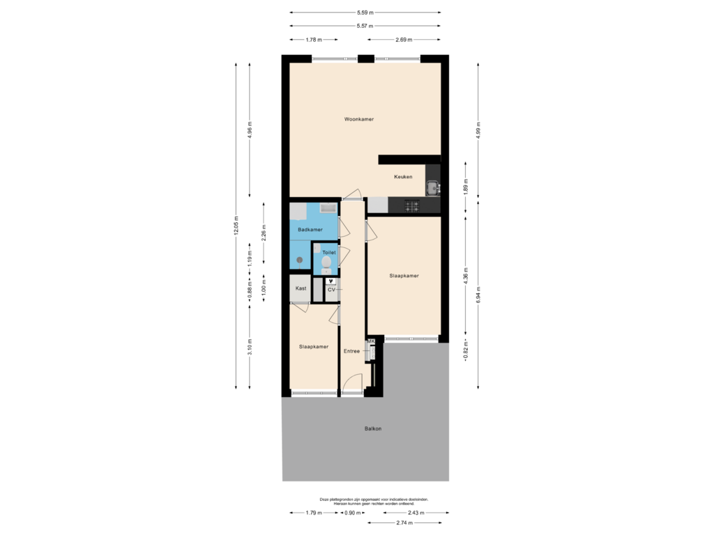 View floorplan of Appartement of Breestraat 171