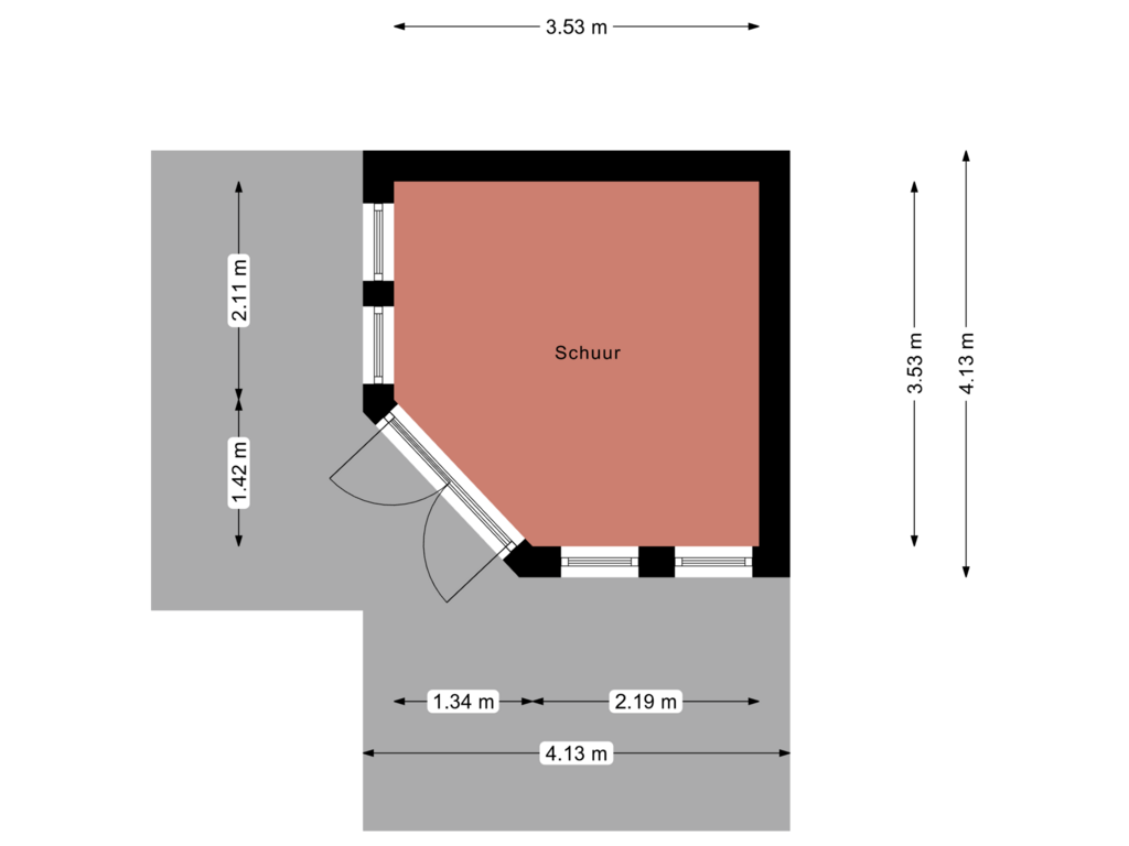 Bekijk plattegrond van Schuurtje van Poolster 37