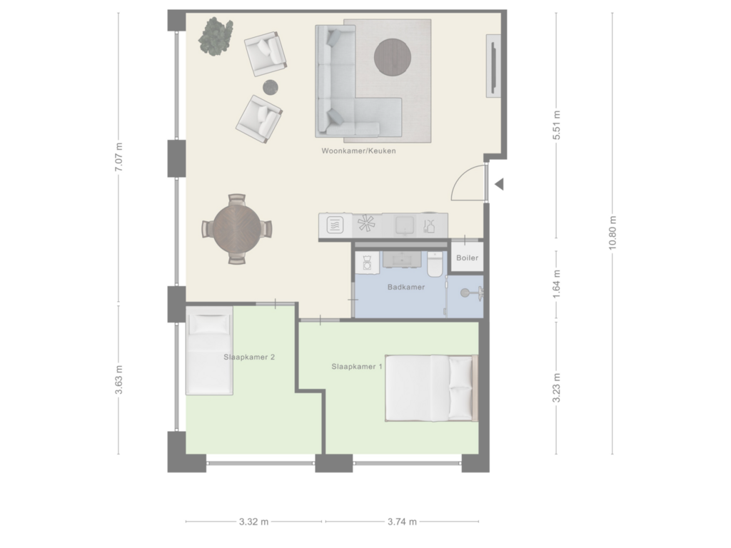 View floorplan of Type Queens of Volmerlaan 4-F008