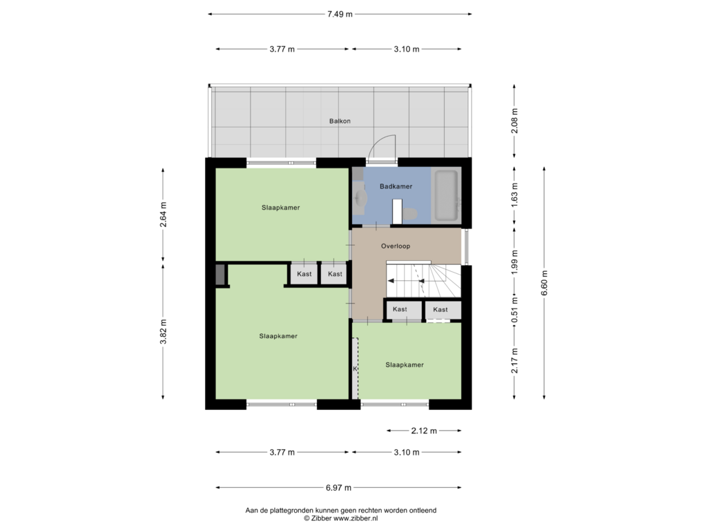 View floorplan of Eerste Verdieping of Stedekestraat 21