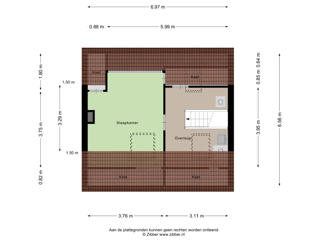 View floorplan of Tweede verdieping of Stedekestraat 21