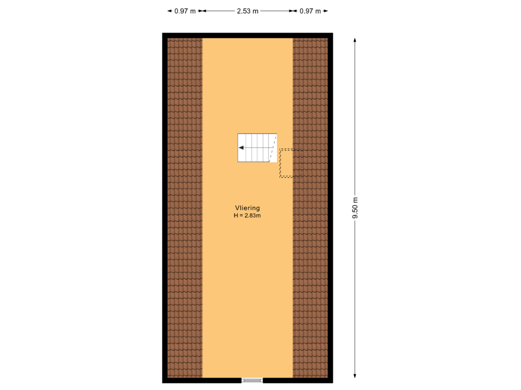 Bekijk plattegrond van Garage vliering van 't Holweg 19