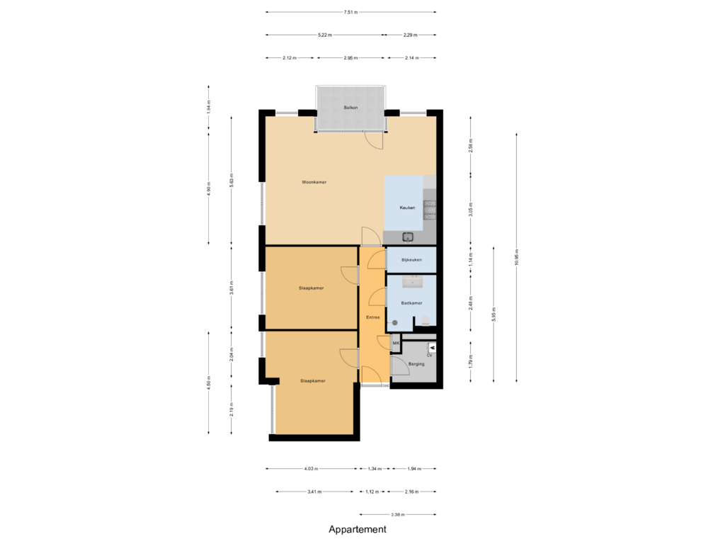 View floorplan of Appartement of Garsteland 11