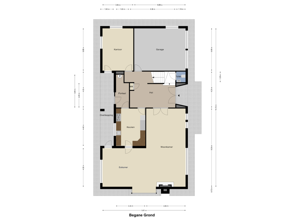 Bekijk plattegrond van Begane Grond van Maaszicht 9