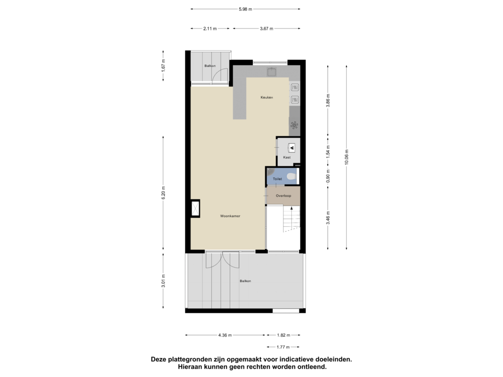 View floorplan of Eerste Verdieping of Tjalk 5