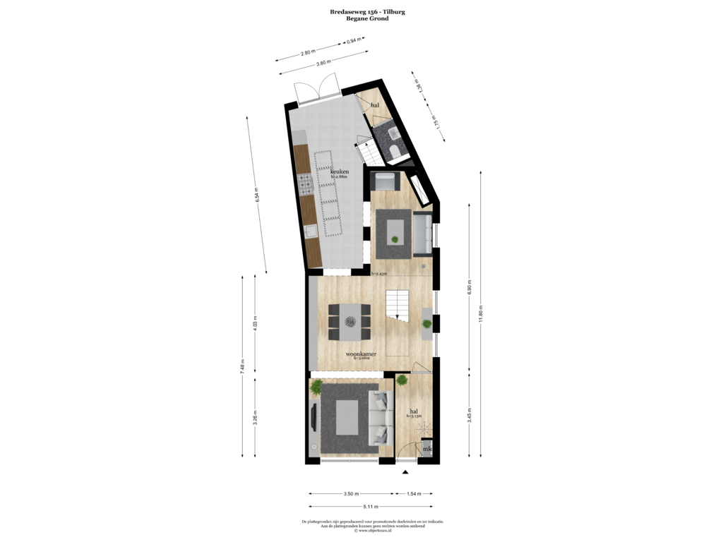 Bekijk plattegrond van BEGANE GROND van Bredaseweg 156