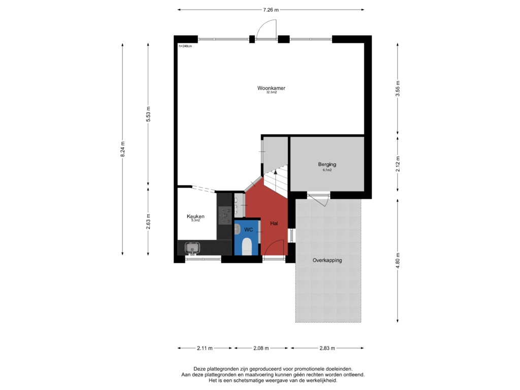 Bekijk plattegrond van Begane Grond van Dr. A. Vondelingstraat 12