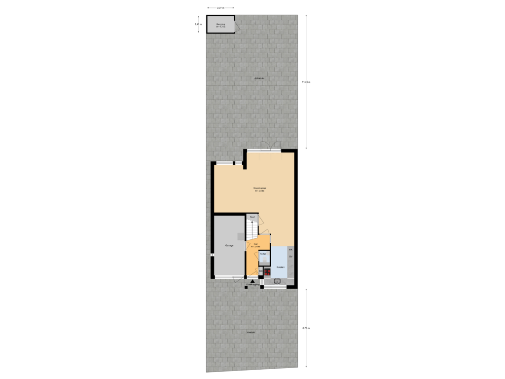 Bekijk plattegrond van Situatie van Buitenweg 323