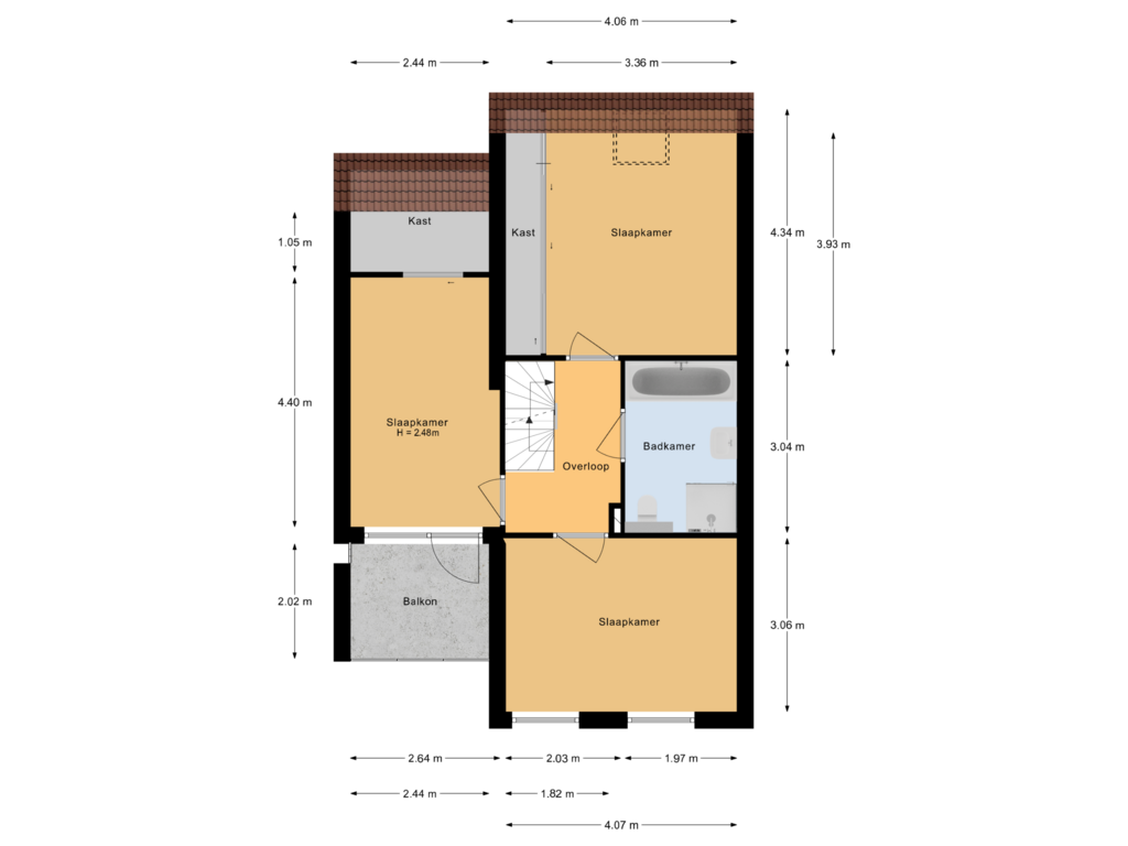 Bekijk plattegrond van 1e verdieping van Buitenweg 323