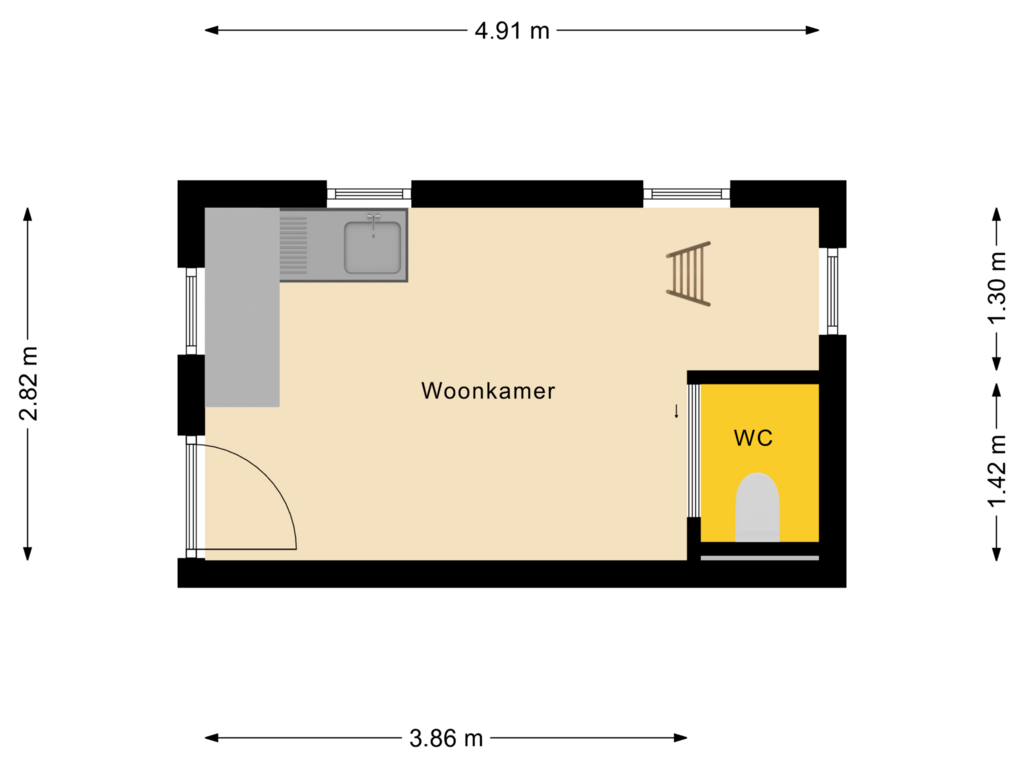 Bekijk plattegrond van Bakkershuisje van Aaltenseweg 92