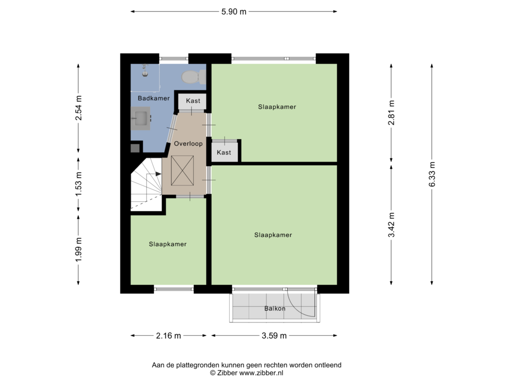 View floorplan of Eerste Verdieping of Swartenhondtstraat 5