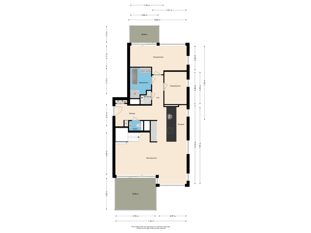 View floorplan of Veertiende verdieping of Claus Sluterweg 249