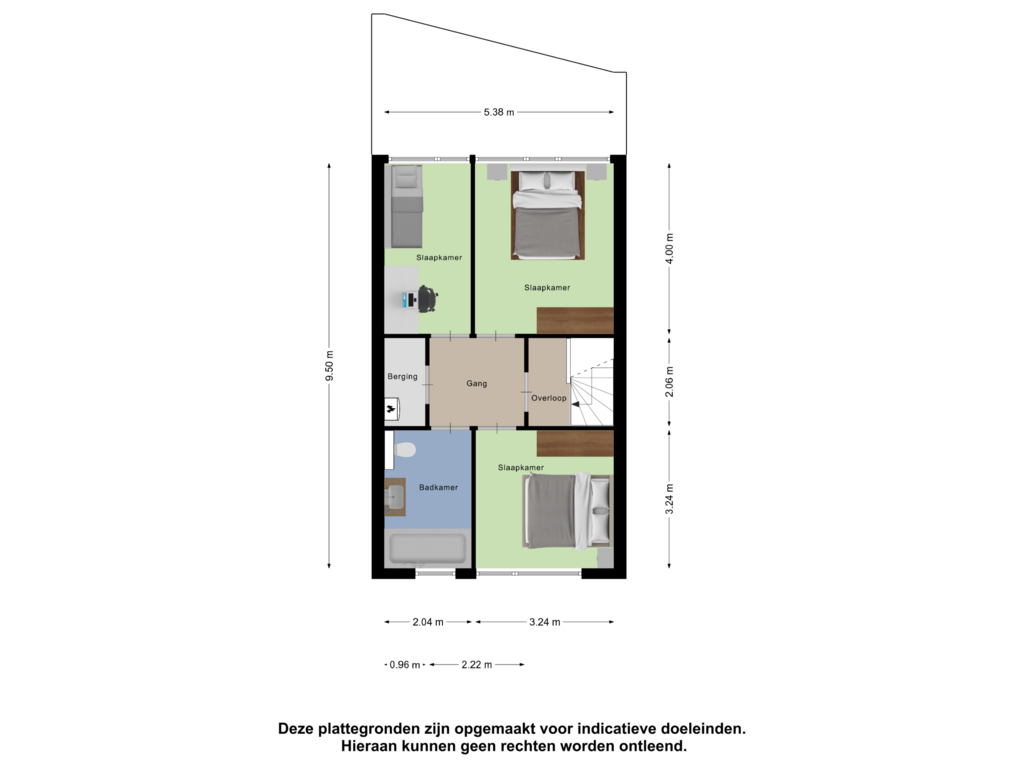 Bekijk plattegrond van Tweede verdieping van Baanderherenweg 66