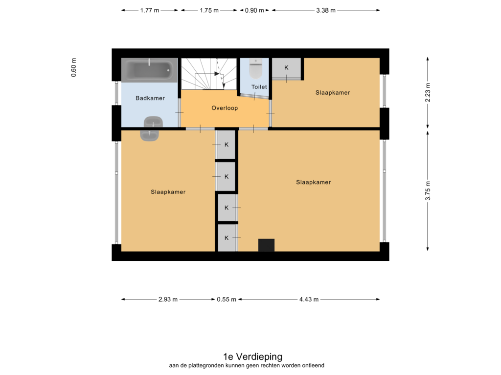 Bekijk plattegrond van 1e Verdieping van Mauritslaan 23