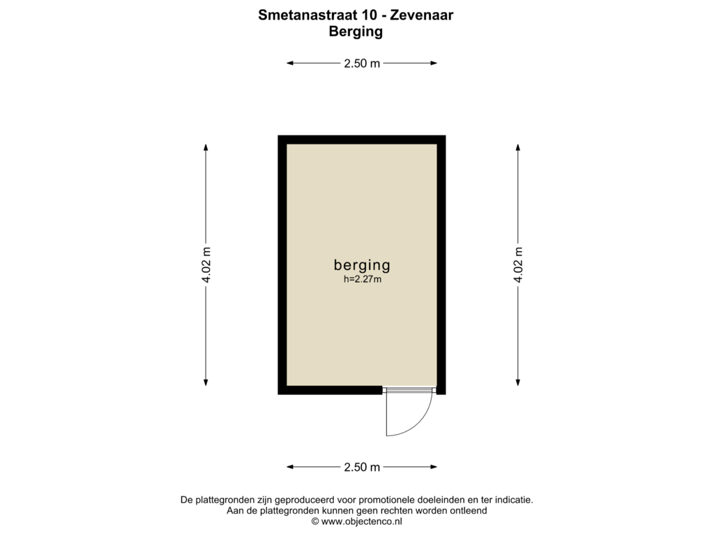 Bekijk plattegrond van Berging van Smetanastraat 10