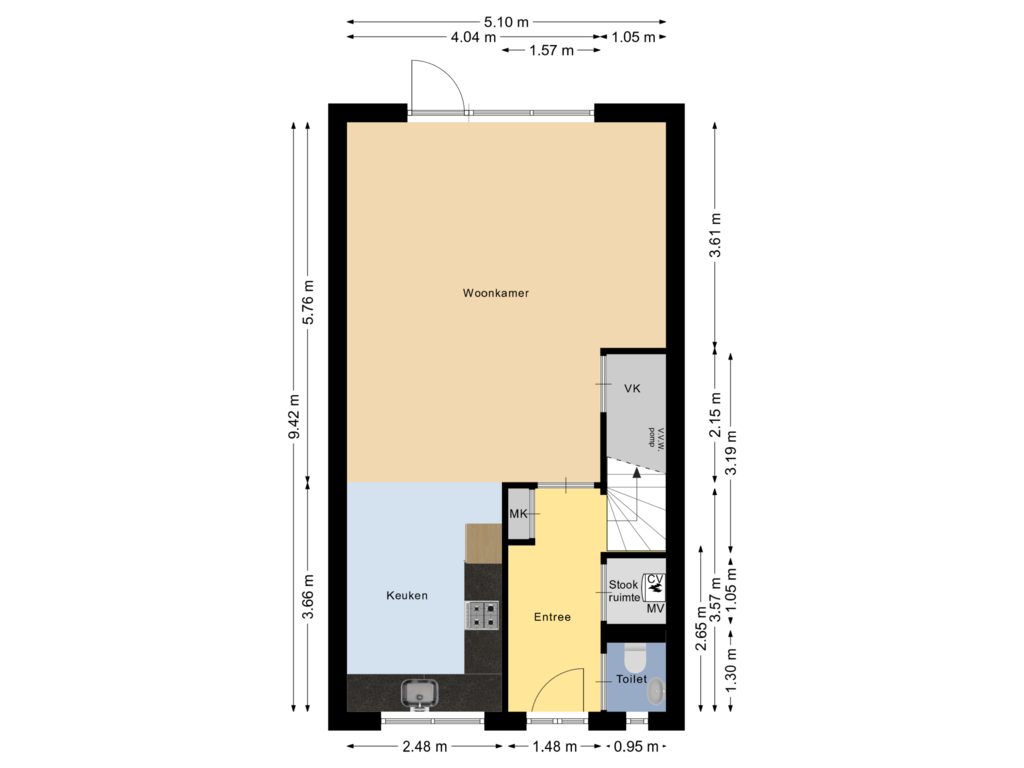 Bekijk plattegrond van Begane grond van Oeverwal 22