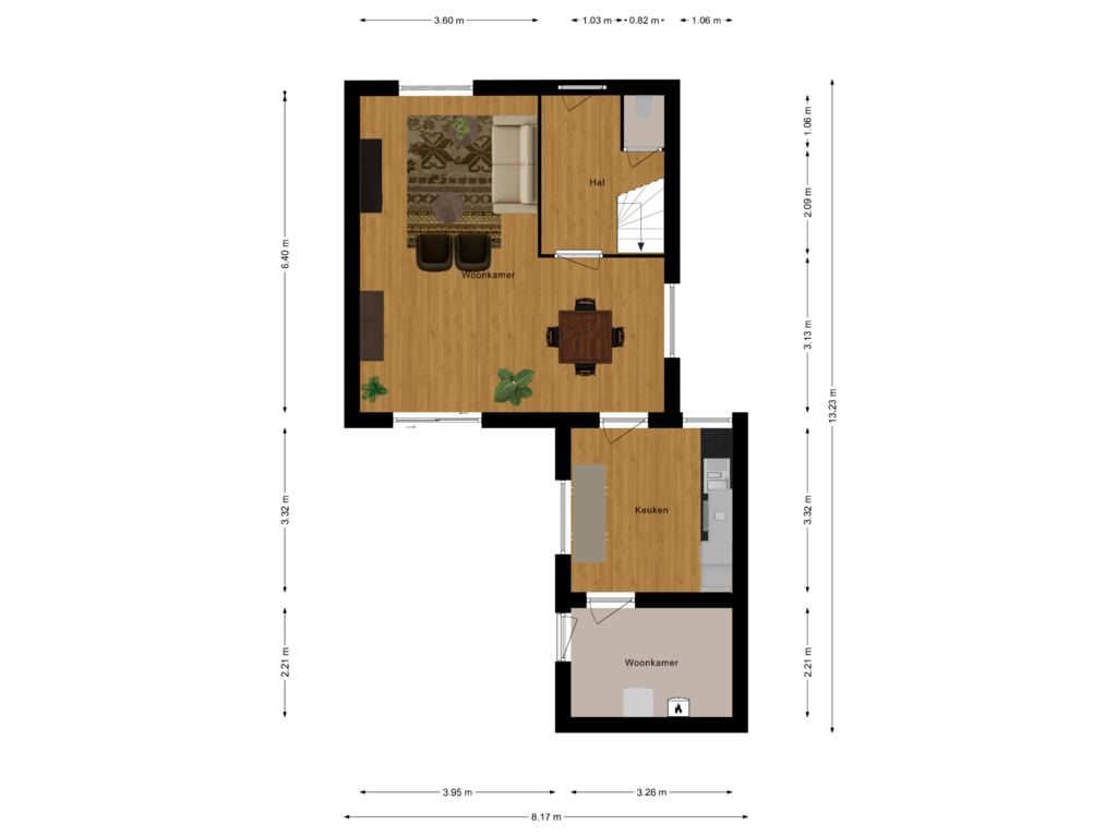 View floorplan of First floor of Keyserstraat 12