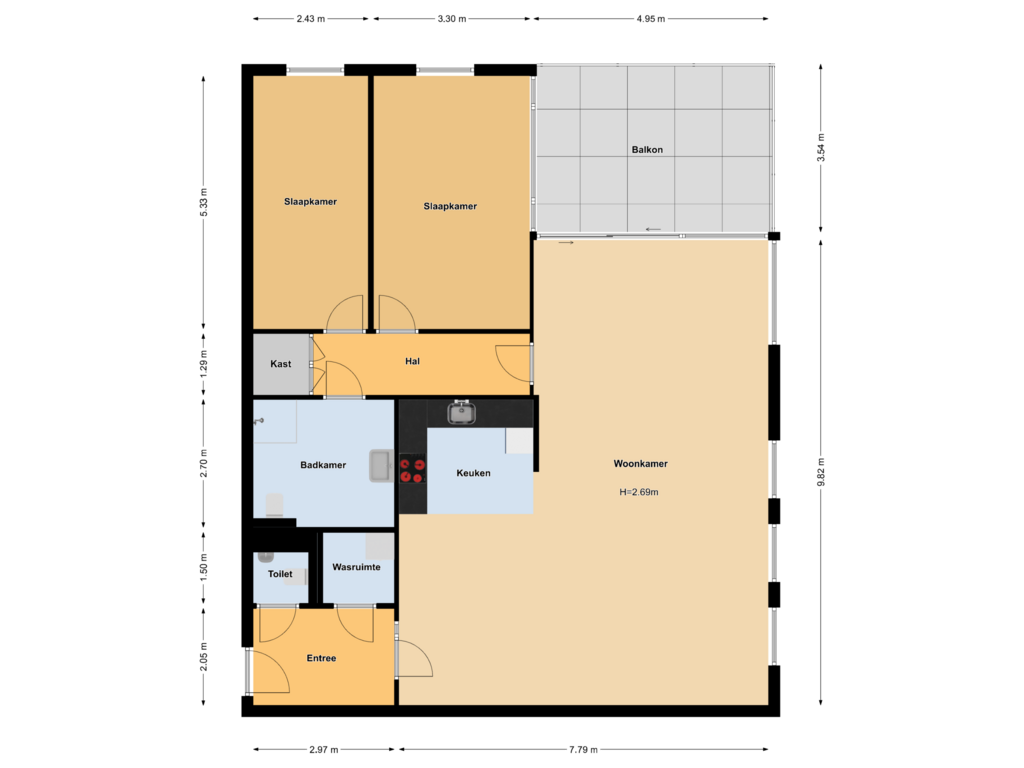 Bekijk plattegrond van First floor van Fornheselaan 6-A