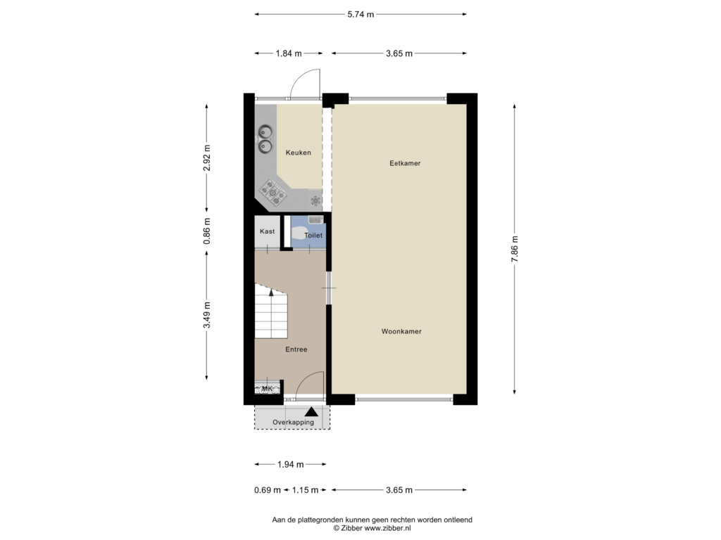 Bekijk plattegrond van Begane Grond van Lekstraat 8