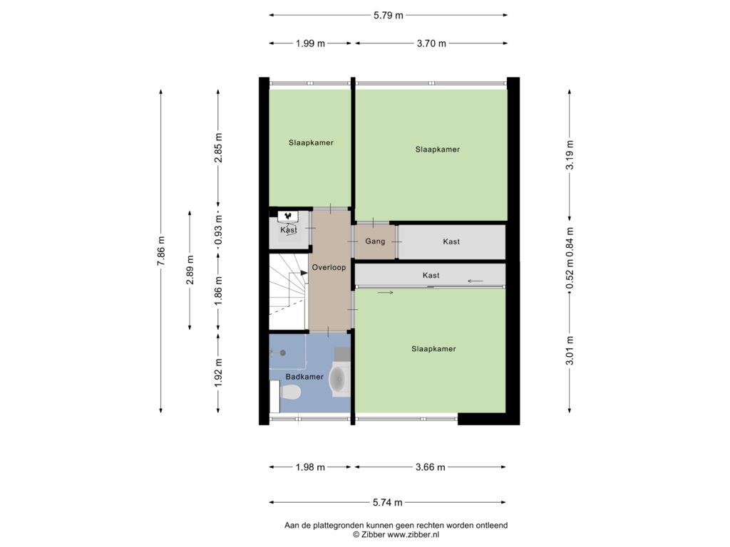 Bekijk plattegrond van Eerste Verdieping van Lekstraat 8