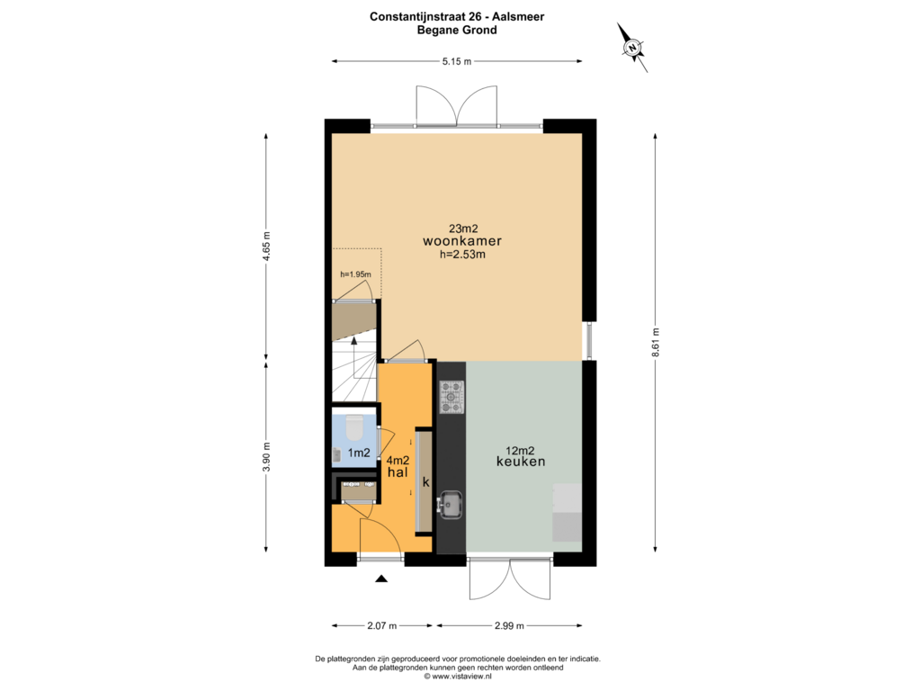 Bekijk plattegrond van BEGANE GROND van Constantijnstraat 26