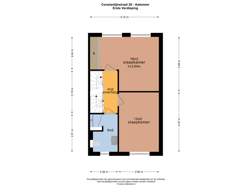 Bekijk plattegrond van EERSTE VERDIEPING van Constantijnstraat 26