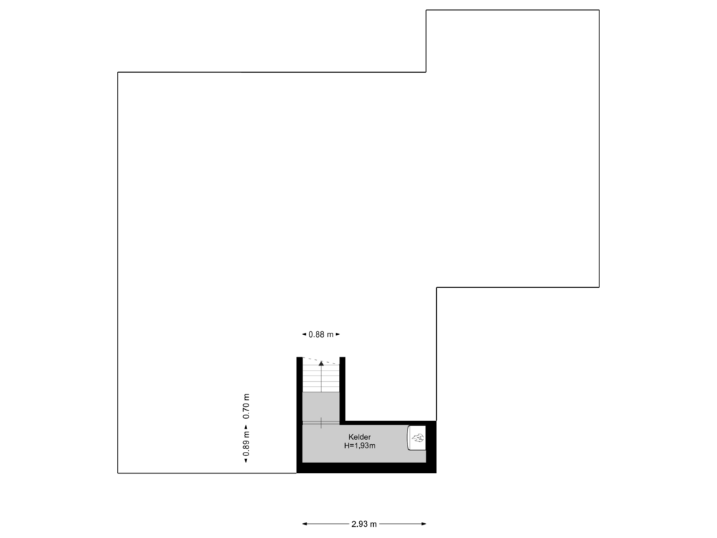 Bekijk plattegrond van Kelder van Singel 18