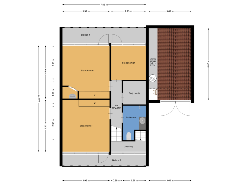 Bekijk plattegrond van Eerste verdieping van Singel 18