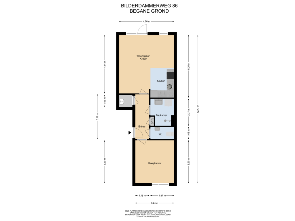 Bekijk plattegrond van Begane  grond van Bilderdammerweg 86