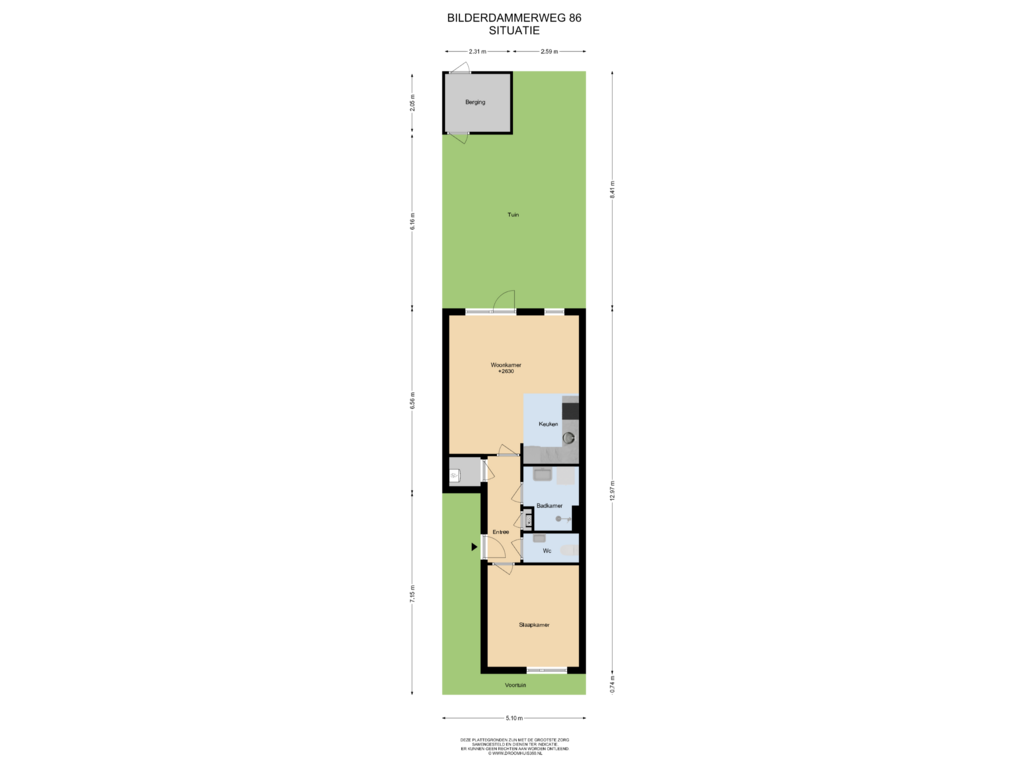 Bekijk plattegrond van Situatie van Bilderdammerweg 86