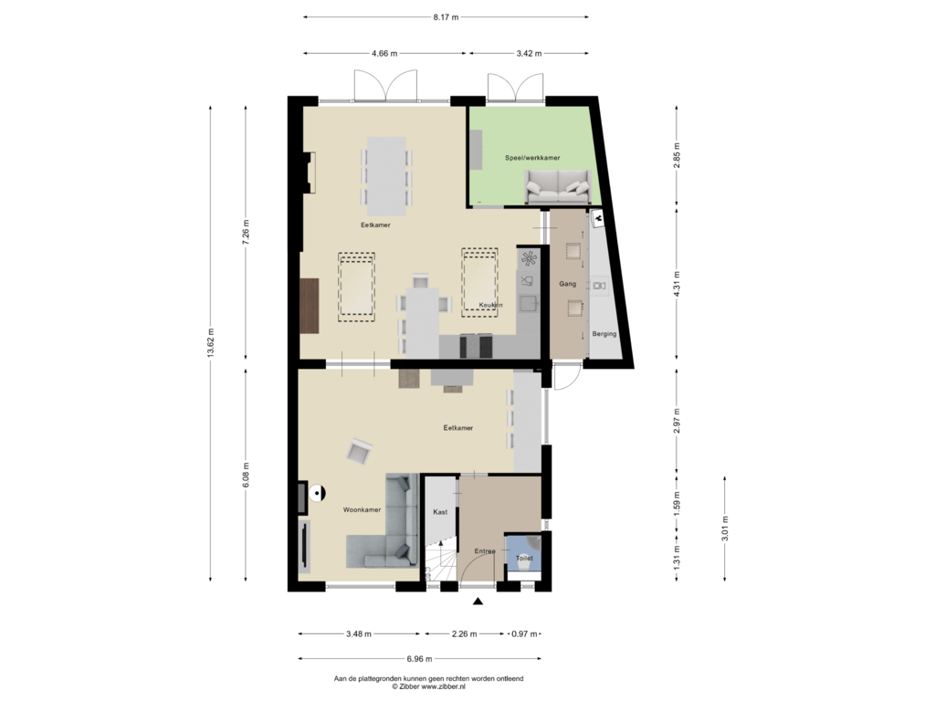 Bekijk plattegrond van Begane grond van Bernard Vrienslaan 7