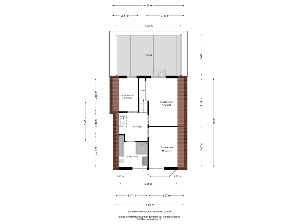 View floorplan of Eerste verdieping of P.C. Hooftlaan 3