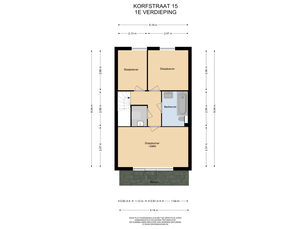 Bekijk plattegrond van 1E Verdieping van Korfstraat 15