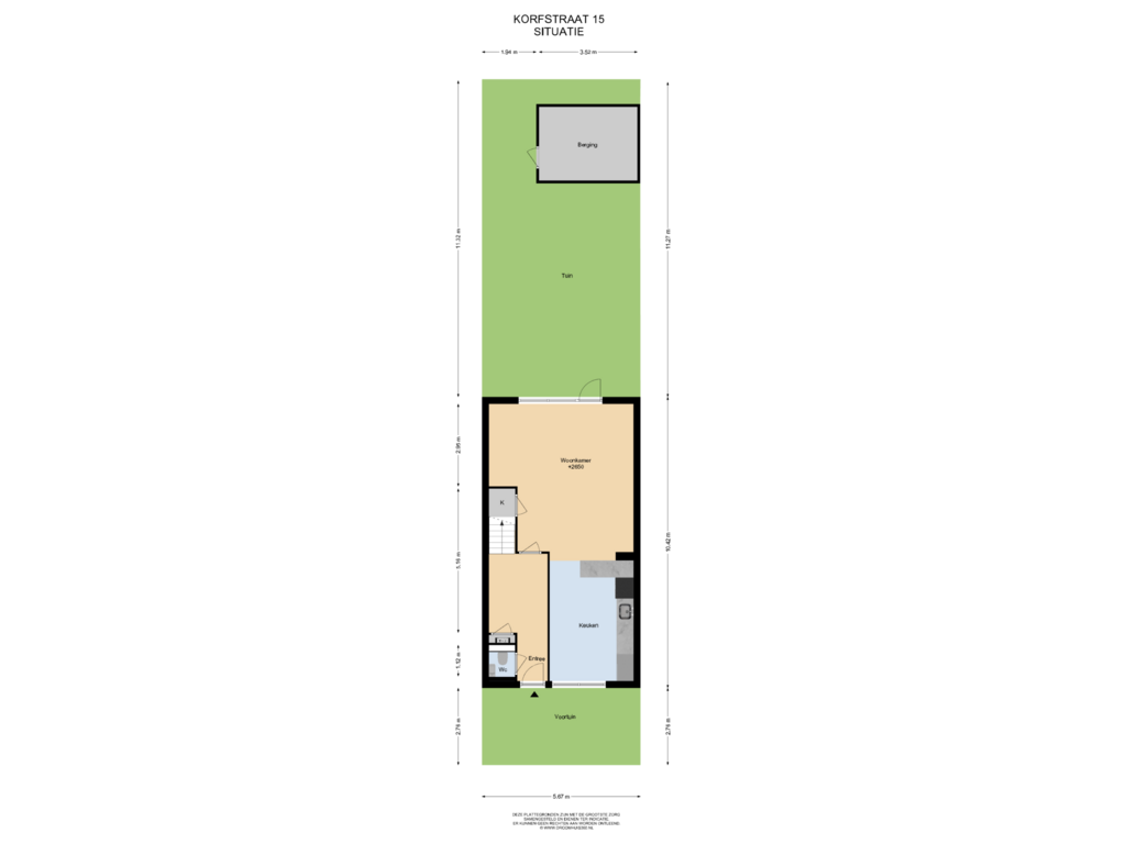 Bekijk plattegrond van Situatie van Korfstraat 15