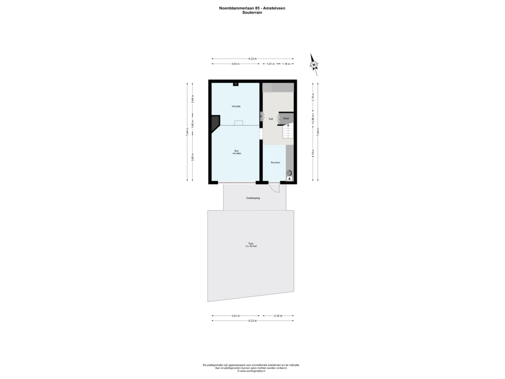 View floorplan of Souterrain of Noorddammerlaan 85