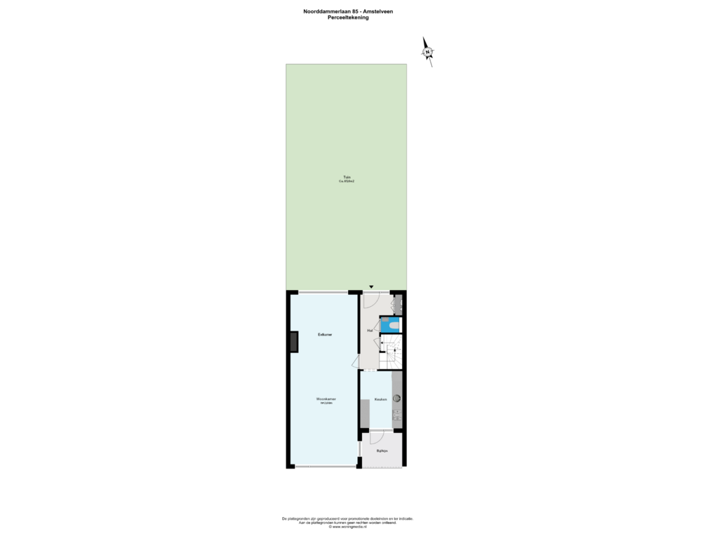 View floorplan of Perceeltekening of Noorddammerlaan 85