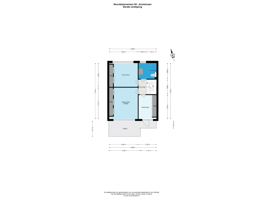 View floorplan of 1e_verd of Noorddammerlaan 85