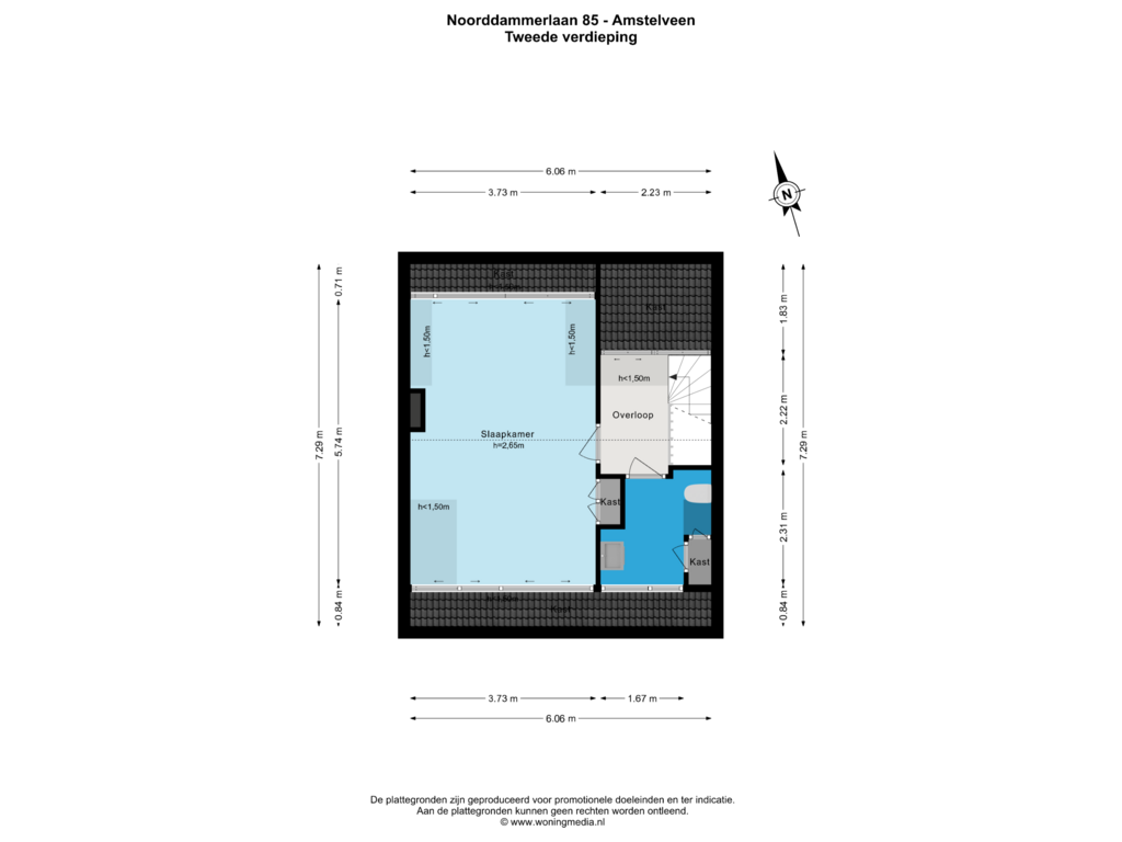 View floorplan of 2e_verd of Noorddammerlaan 85