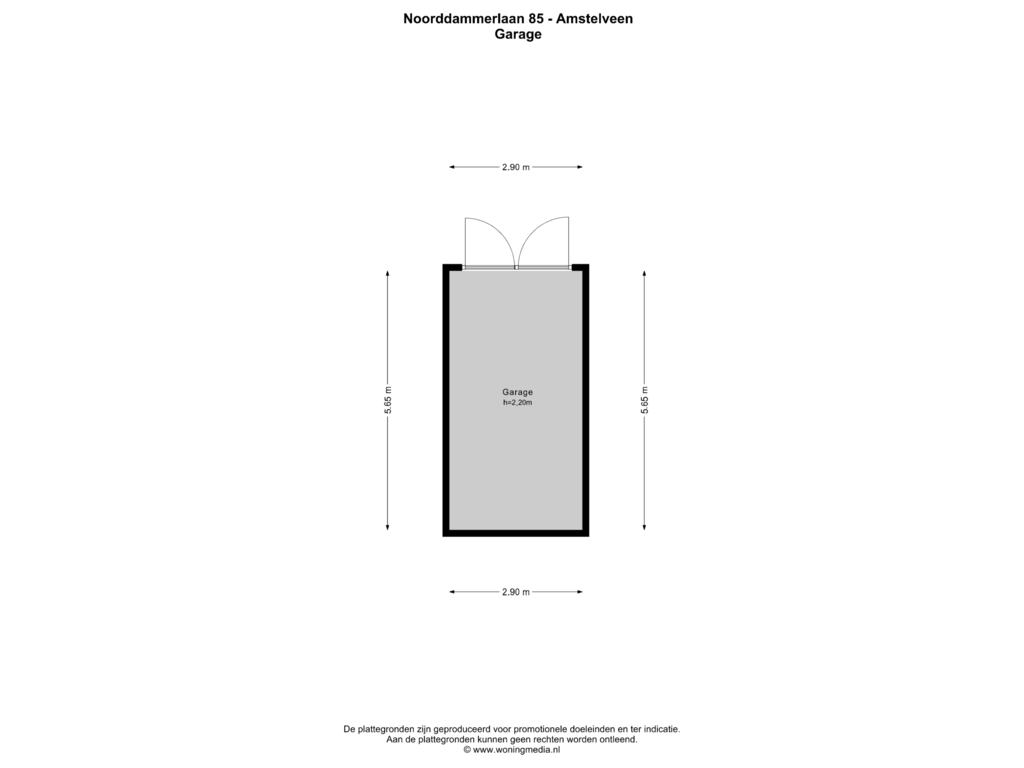 View floorplan of Garage of Noorddammerlaan 85